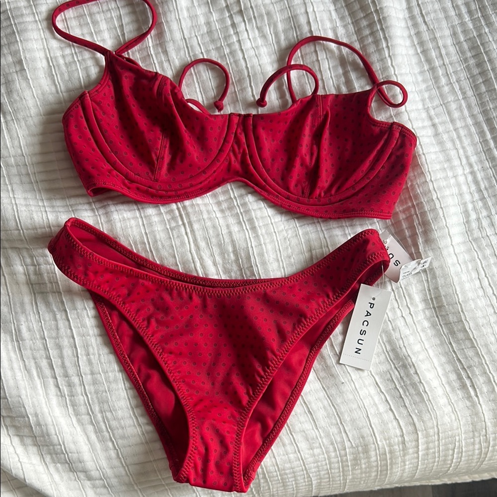 PacSun Red Underwire Bikini Set